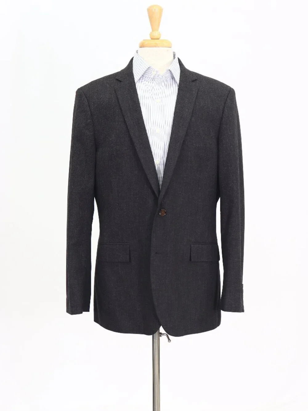 J. Crew 44L Gray Blazer Sport Coat Jacket 2-Button Solid W763